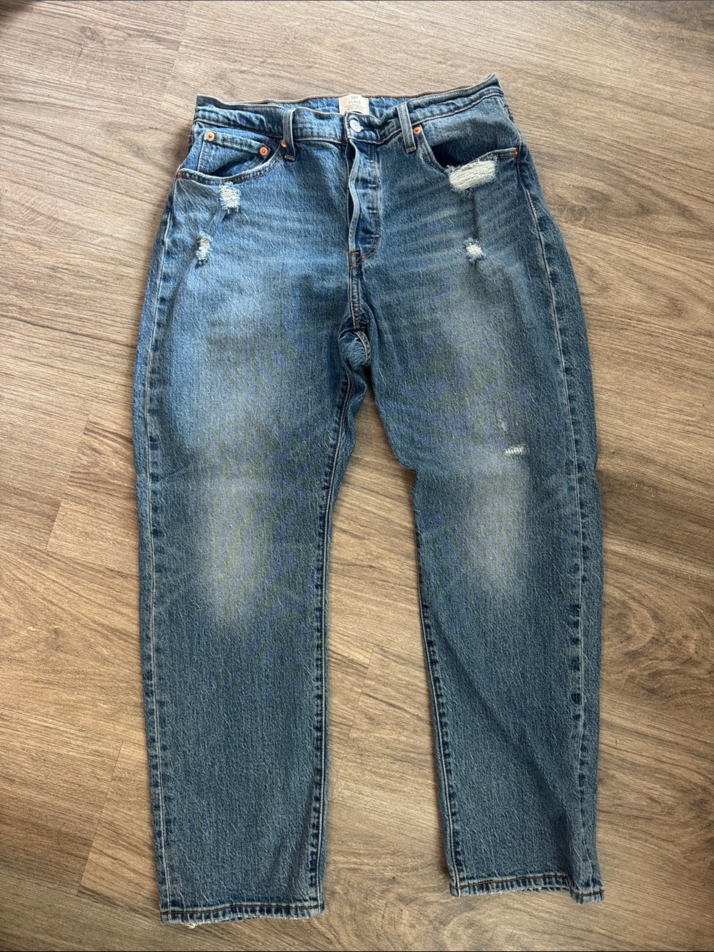 Levi’s 501s Curve Distressed Blue Denim Jeans